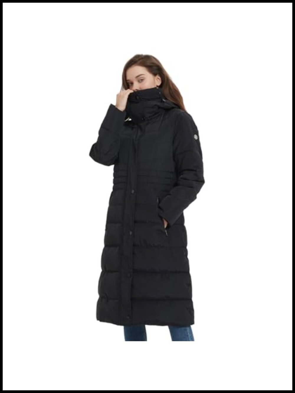 Women's Insulated Vegan Down Long Parka Jacket Hooded Winter Coat